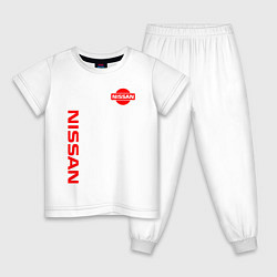 Пижама хлопковая детская NISSAN, цвет: белый