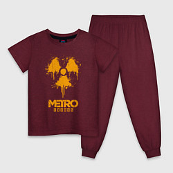 Пижама хлопковая детская METRO EXODUS цвета меланж-бордовый — фото 1