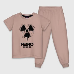 Пижама хлопковая детская METRO EXODUS, цвет: пыльно-розовый