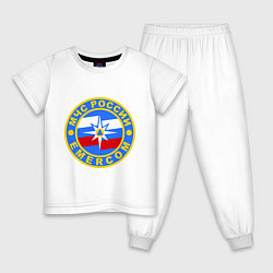 Пижама хлопковая детская Emercom Russia, цвет: белый