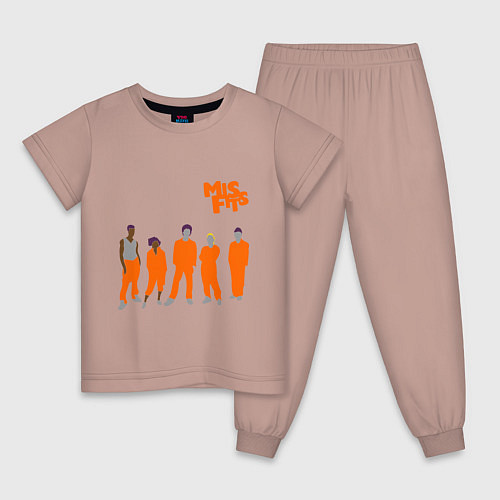 Детская пижама Misfits Orange / Пыльно-розовый – фото 1