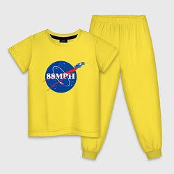 Пижама хлопковая детская NASA Delorean 88 mph, цвет: желтый