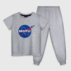 Пижама хлопковая детская NASA Delorean 88 mph, цвет: меланж