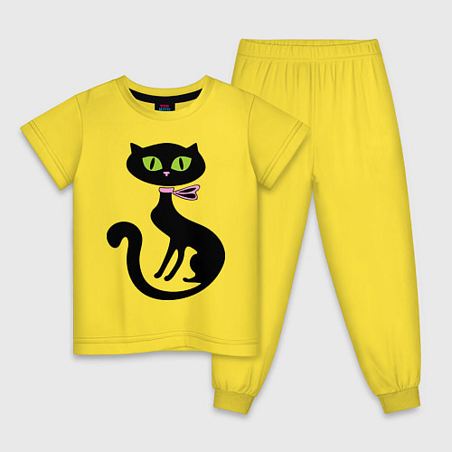 Детская пижама Милая кошечка / Желтый – фото 1