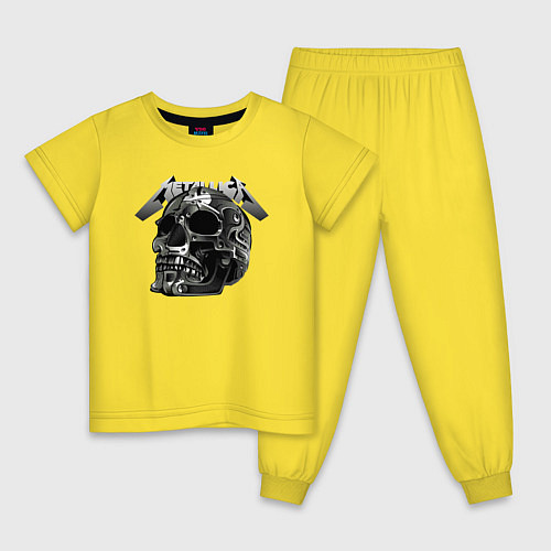Детская пижама Metallica - metal skull / Желтый – фото 1