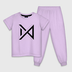 Пижама хлопковая детская MONSTA X, цвет: лаванда
