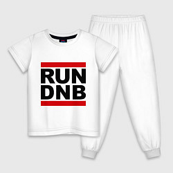 Пижама хлопковая детская RUN DNB, цвет: белый