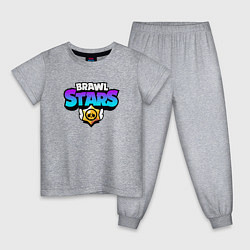 Пижама хлопковая детская BRAWL STARS, цвет: меланж