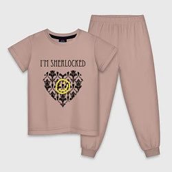 Пижама хлопковая детская Шерлок Сердце Im Sherlocked, цвет: пыльно-розовый