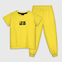 Пижама хлопковая детская I'm The Bad Guy, цвет: желтый