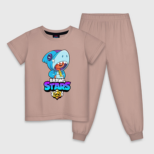 Детская пижама BRAWL STARS LEON SHARK / Пыльно-розовый – фото 1