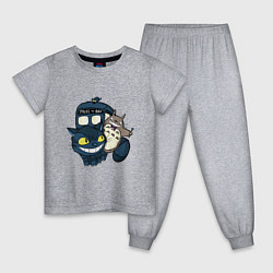 Пижама хлопковая детская Tardis Totoro, цвет: меланж