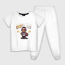 Пижама хлопковая детская Chef Curry, цвет: белый