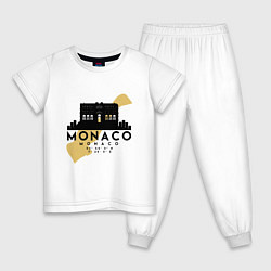 Пижама хлопковая детская Монако, цвет: белый