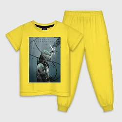 Пижама хлопковая детская Death Stranding, цвет: желтый