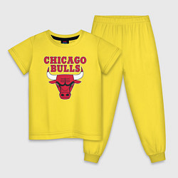 Пижама хлопковая детская CHICAGO BULLS, цвет: желтый