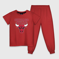 Пижама хлопковая детская CHICAGO BULLS, цвет: красный