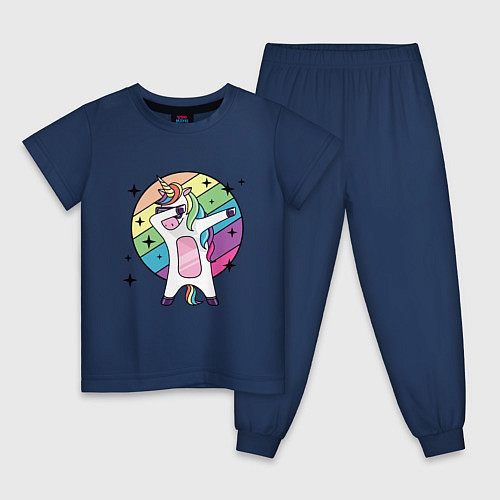 Детская пижама Dab Unicorn / Тёмно-синий – фото 1