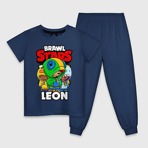Детская пижама BRAWL STARS LEON / Тёмно-синий – фото 1