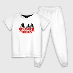 Пижама хлопковая детская STRANGER THINGS, цвет: белый