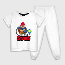 Пижама хлопковая детская Pam From Brawl Stars, цвет: белый