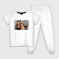 Пижама хлопковая детская Группа Кис-Кис, цвет: белый