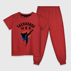 Пижама хлопковая детская Taekwondo, цвет: красный