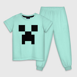 Пижама хлопковая детская Minecraft, цвет: мятный