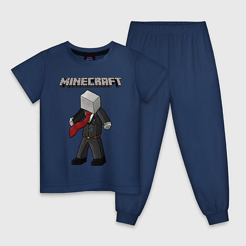 Детская пижама Слендермен - Minecraft / Тёмно-синий – фото 1