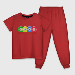 Пижама хлопковая детская Тяжелая атлетика, цвет: красный