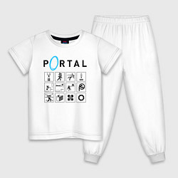 Пижама хлопковая детская PORTAL, цвет: белый