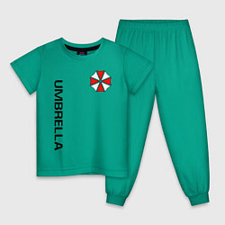 Пижама хлопковая детская UMBRELLA CORP, цвет: зеленый