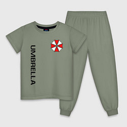 Пижама хлопковая детская UMBRELLA CORP, цвет: авокадо
