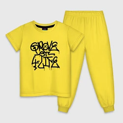 Пижама хлопковая детская GROVE STREET 4 LIFE, цвет: желтый