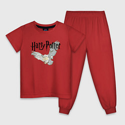 Пижама хлопковая детская Гарри Поттер: Букля, цвет: красный