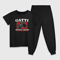 Пижама хлопковая детская Gatti цвета черный — фото 1