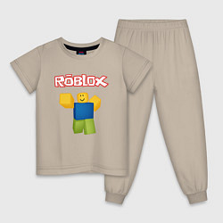 Пижама хлопковая детская ROBLOX, цвет: миндальный