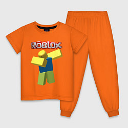 Пижама хлопковая детская Roblox Dab цвета оранжевый — фото 1
