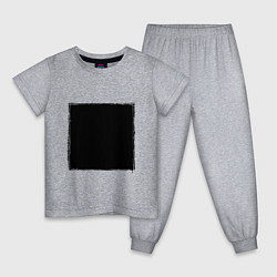 Пижама хлопковая детская ЧЕРНЫЙ КВАДРАТ, цвет: меланж