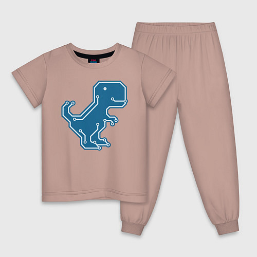 Детская пижама Cyber Dino / Пыльно-розовый – фото 1
