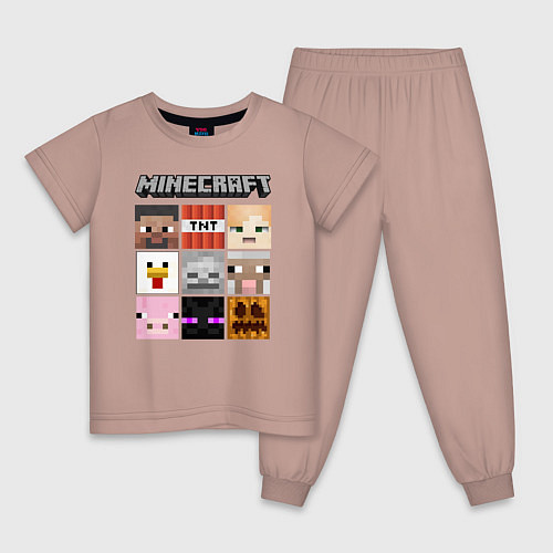 Детская пижама MINECRAFT / Пыльно-розовый – фото 1