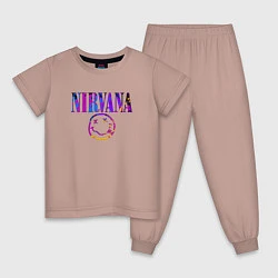 Пижама хлопковая детская NIRVANA, цвет: пыльно-розовый