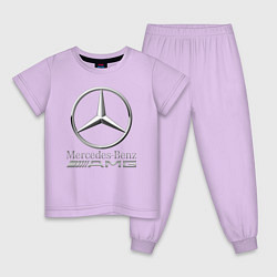 Пижама хлопковая детская MERCEDES-BENZ AMG, цвет: лаванда