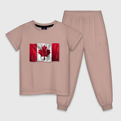 Пижама хлопковая детская Канада, цвет: пыльно-розовый