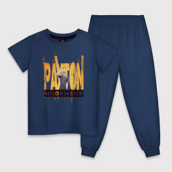 Пижама хлопковая детская Payton Moormeier, цвет: тёмно-синий