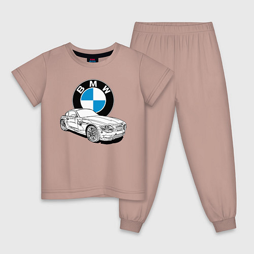 Детская пижама BMW / Пыльно-розовый – фото 1