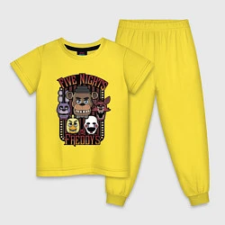Пижама хлопковая детская FIVE NIGHTS AT FREDDYS, цвет: желтый