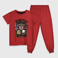 Пижама хлопковая детская FIVE NIGHTS AT FREDDYS, цвет: красный