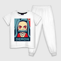 Пижама хлопковая детская Незуко Камадо, цвет: белый