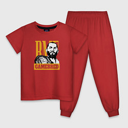 Пижама хлопковая детская Gamebred, цвет: красный